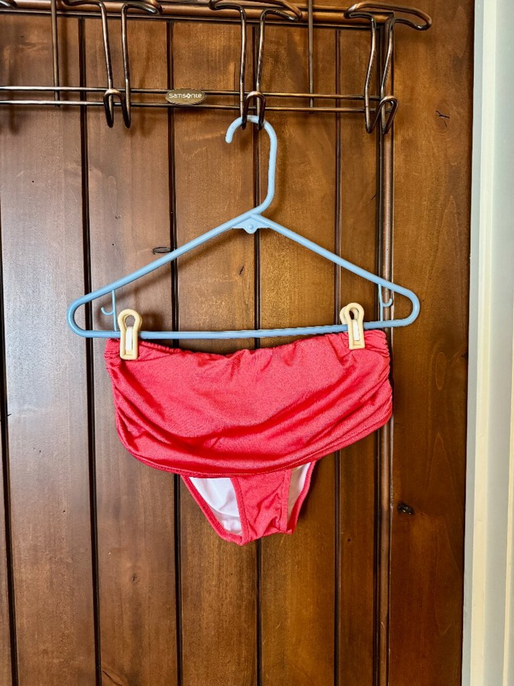 Venus Coral/ Salmon Pink Shimmery Swim Bottom w/ attached Skirt, modest, size 6